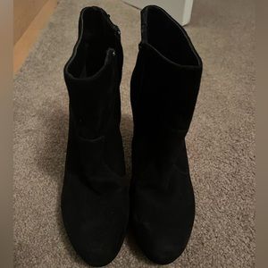Steve Madden Women’s Black Heeled Booties in Suede